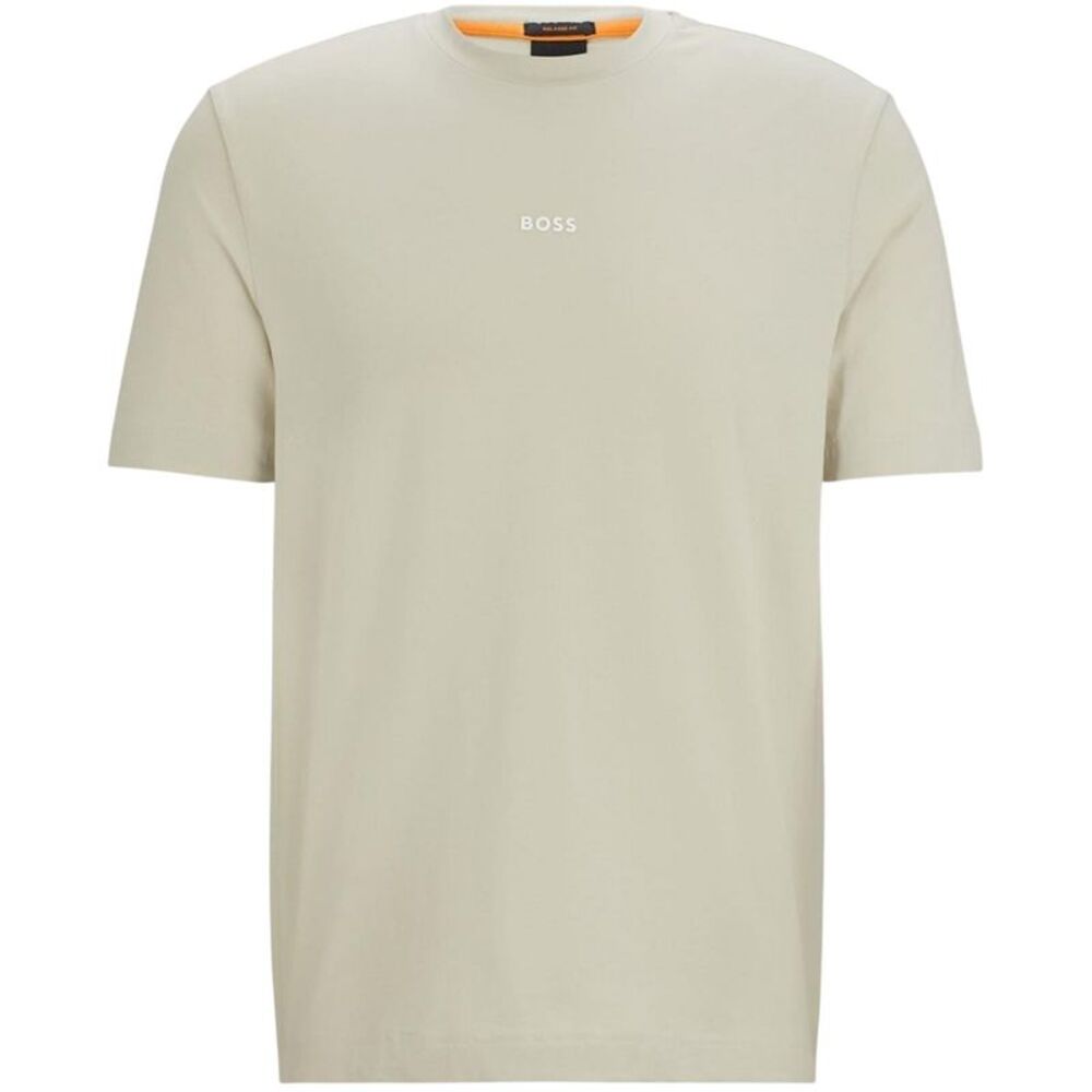 Boss Mens Tchup Logo Oversized T-Shirt / Light Beige